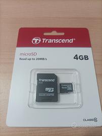 microSD Trascend 4GB conal adattatore**NUOVA**