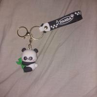 portachiavi con panda con laccetto