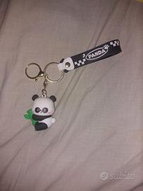 portachiavi con panda con laccetto