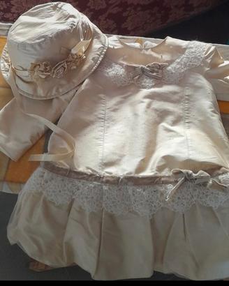 Vestito da cerimonia 100% seta con cappello
