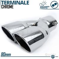 TERMINALE Scarico Doppio Universale Cromato da 80