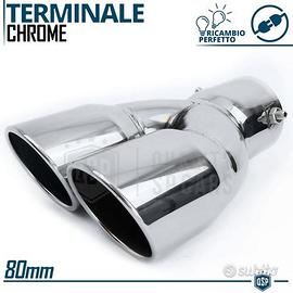 TERMINALE Scarico Doppio Universale Cromato da 80