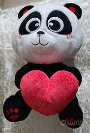 PELUCHE PANDA PETRA TOYS CON CUORE ROSSO E STRASS 