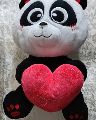 PELUCHE PANDA PETRA TOYS CON CUORE ROSSO E STRASS 