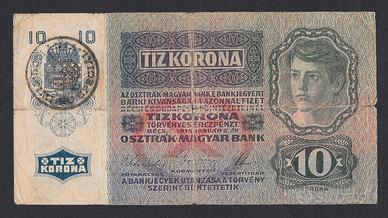 Banconota 10 corone occupazione Romania 1917-18