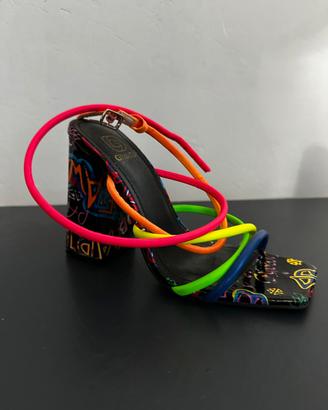 Sandali multicolor fluo n.36