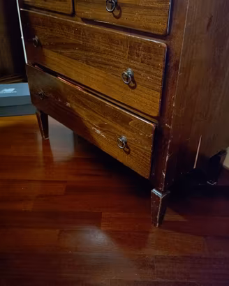 Cassettiera / Comò in Legno Massello Scuro – Stil