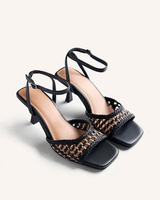 SANDALI TACCO PELLE INTRECCIATA KAJIADO