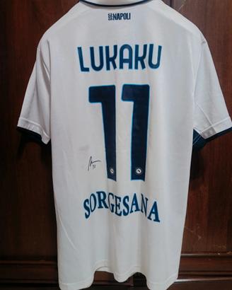 Maglia away Napoli Lukaku autografata 