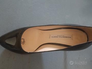scarpe décolleté nere vernice 36
