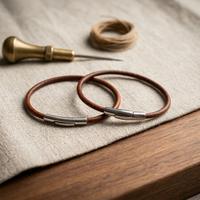 Braccialetto cuoio - fatto a mano - nuovo