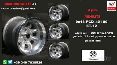 Cerchi minilite 9x 13 4x100 et-12 volkswagen VW