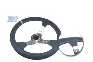 VOLANTI INVERTITI IN PELLE SCAMOSCIATA GRIGIA CON 