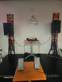 impianto stereo, console,  fumogeno e luci