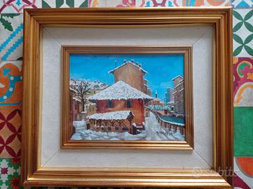 Quadro di Attilio Vailati "Il Lavatoio sul Navigli