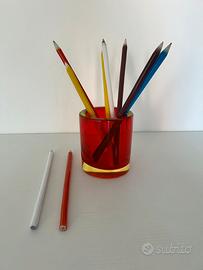 vaso  e Matite in Vetro di Murano