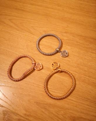 Set braccialetti oro, oro rosa, argento 