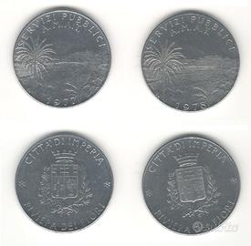 2 GETTONI DI TRASPORTO IMPERIA AMAT 1977 1978