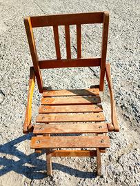 seggiolina in legno pieghevole