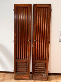 Coppia di ante scure in legno massello 230x 100cmm