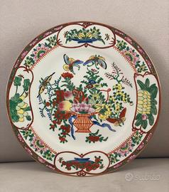 Piatto cinese porcellana vintage dipinto a mano