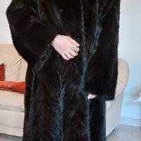 Cappotto lungo in pelliccia naturale di castoro