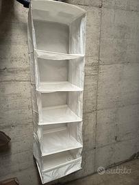 n.2 Portatutto a 6 scomparti, bianco, 35x45x125