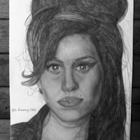 Ritratto a mano di Amy Winehouse, pezzo unico