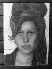Ritratto a mano di Amy Winehouse, pezzo unico