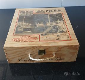 Box legno 3 bottiglie vino NERA