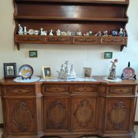 Credenza in Radica di noce con piattaia
