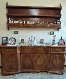 Credenza in Radica di noce con piattaia