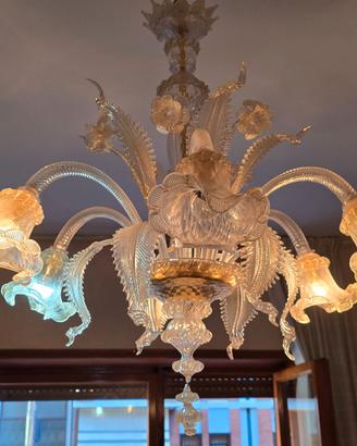 Lampadario di Murano in vetro soffiato