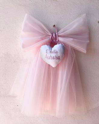 Fiocco nascita in tulle