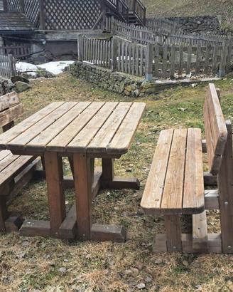 Tavolo e panche in legno da giardino holzhof