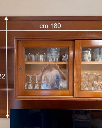 PARETE attrezzata con MOBILE TV legno massello