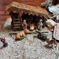 Presepe lotto statuine vintage in gesso