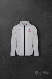 Giacca Antivento SSC Napoli/EA7 silver full zip.