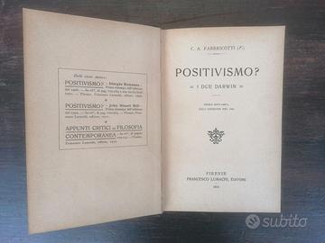 Libro raro Positivismo? I due Darwin Fabbricotti