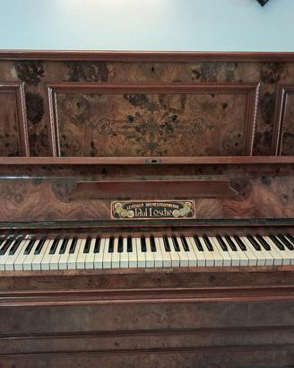 Pianoforte verticale in radica di noce 