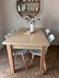 Tavolo colore rovere naturale 130*80 allung. 170cm