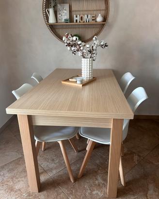 Tavolo colore rovere naturale 130*80 allung. 170cm
