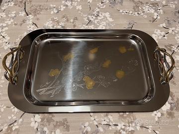 Vassoio Giorinox inox+oro24kt