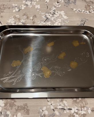 Vassoio Giorinox inox+oro24kt