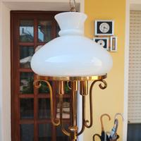 lampadario da soffitto in bronzo e vetro