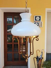 lampadario da soffitto in bronzo e vetro