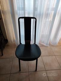 Set 6 sedie Irma per Zanotta acciaio e cuoio