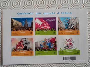 francobolli foglietto 2023 carnevali d'Italia