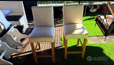 Sgabelli legno ecopelle