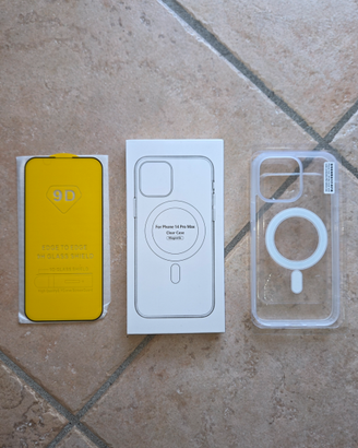 Cover MagSafe + Vetro protettivo iPhone 14 Pro Max